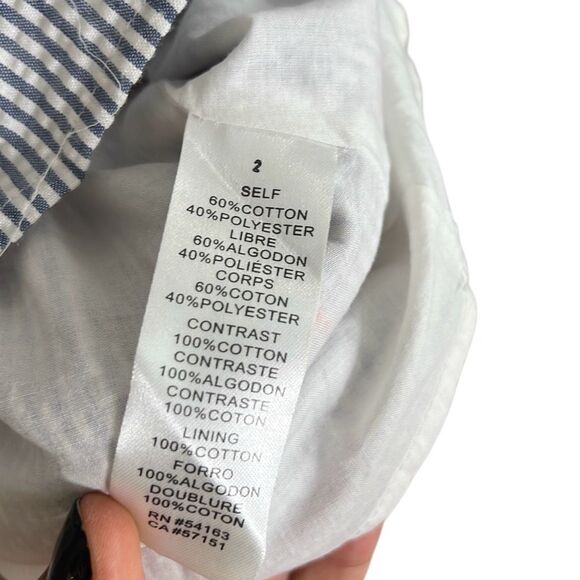 Jessica Simpson Striped Seersucker Sleeveless A Line Dress Gray White Red Size 2 - Picture 7 of 8